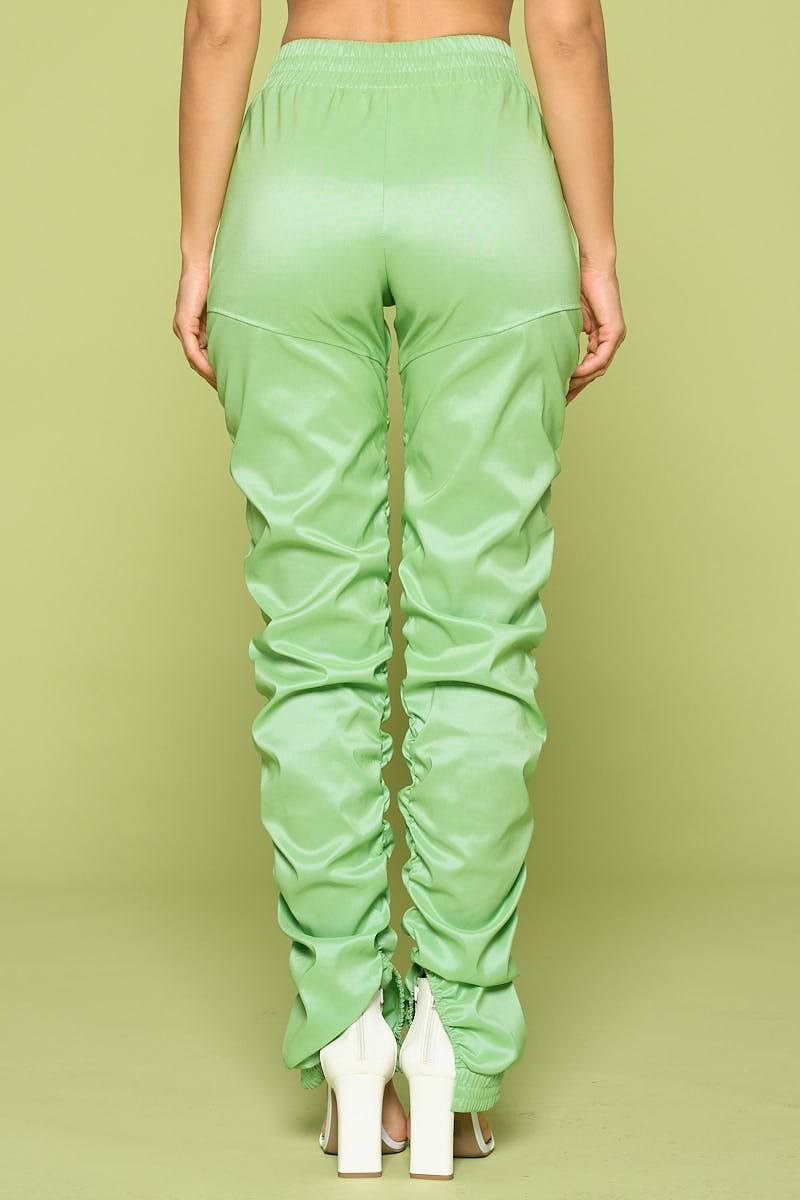 Faux Leather Ruched Pants