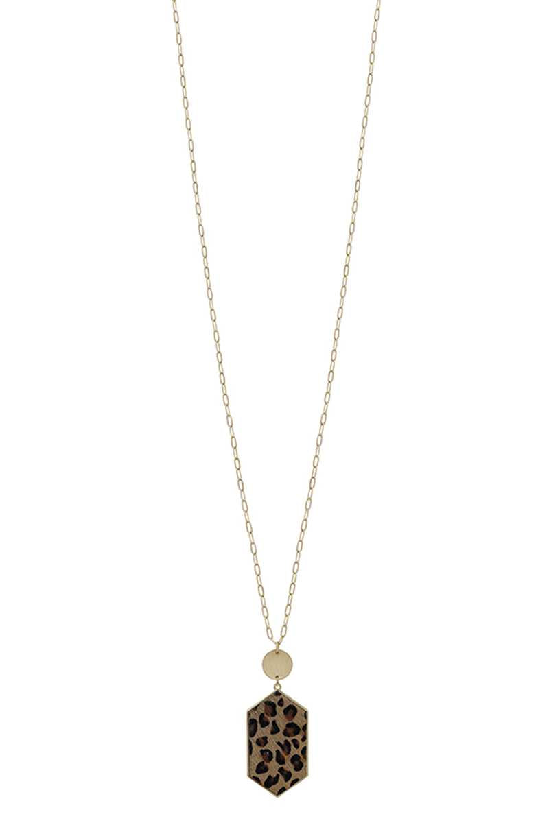Leopard Pendant Long Necklace