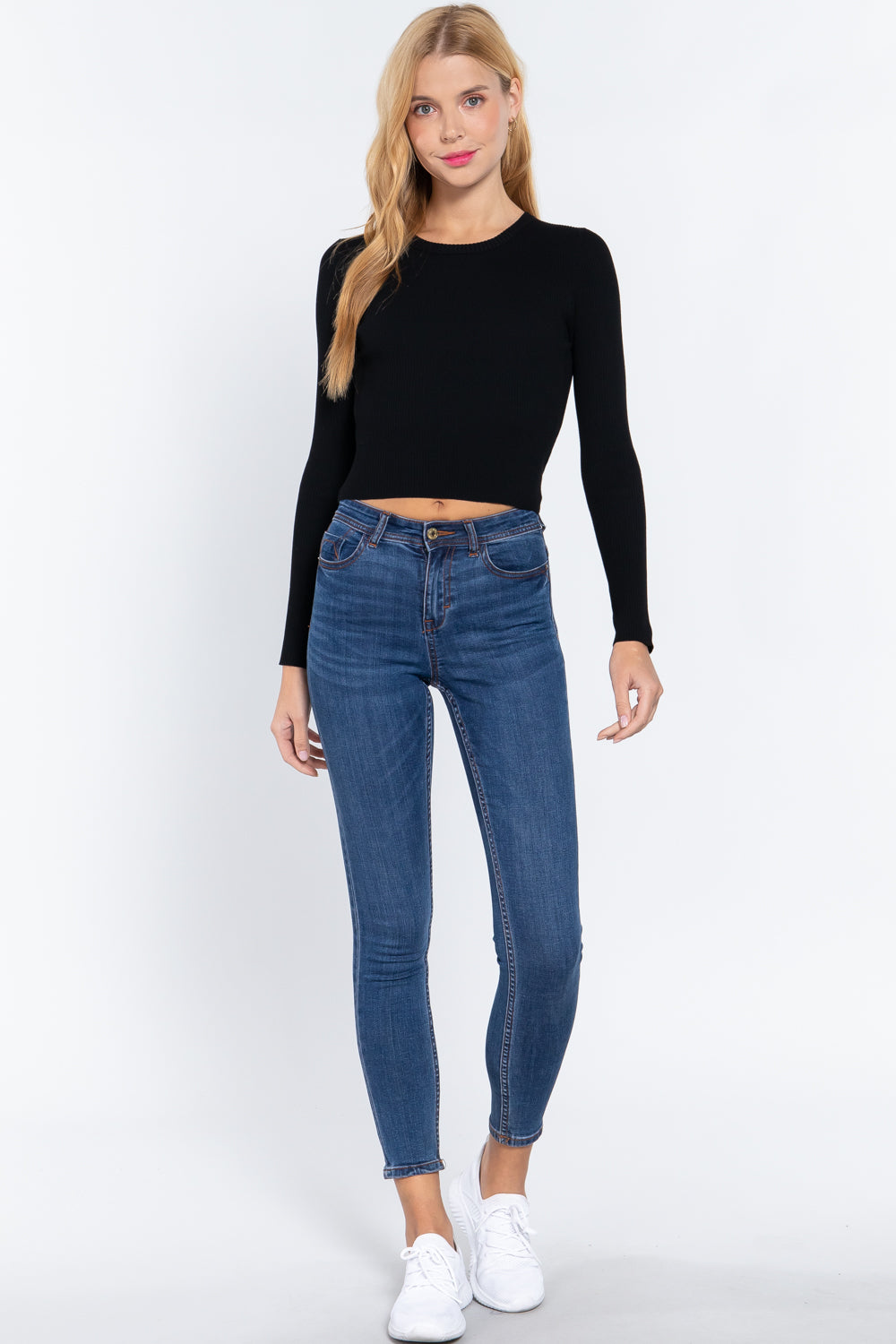 Long Sleeve Open Back Sweater Top