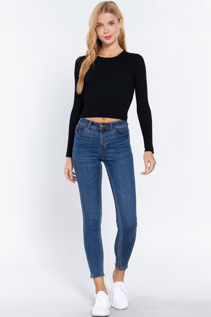 Long Sleeve Open Back Sweater Top
