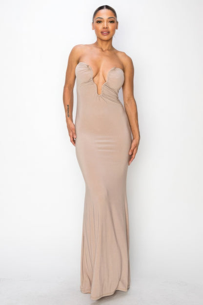 Glitter Tube Maxi Dress