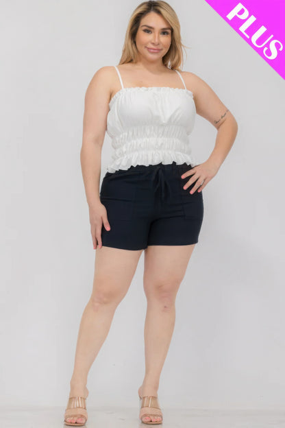 Plus Size Shirred Crop Top