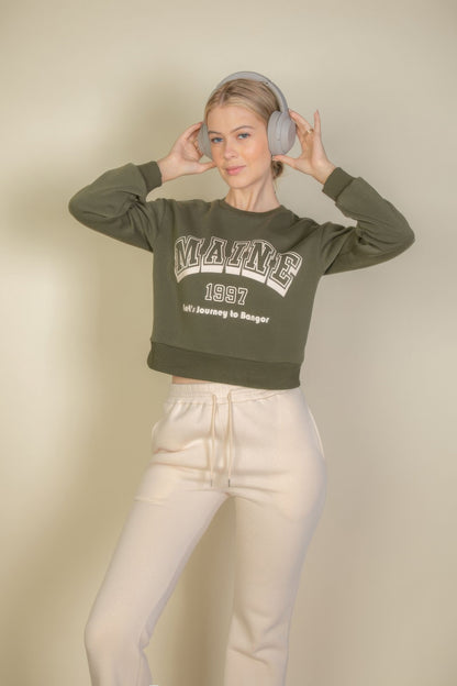 Maine Graphic Drop Shoulder Sweatshirt