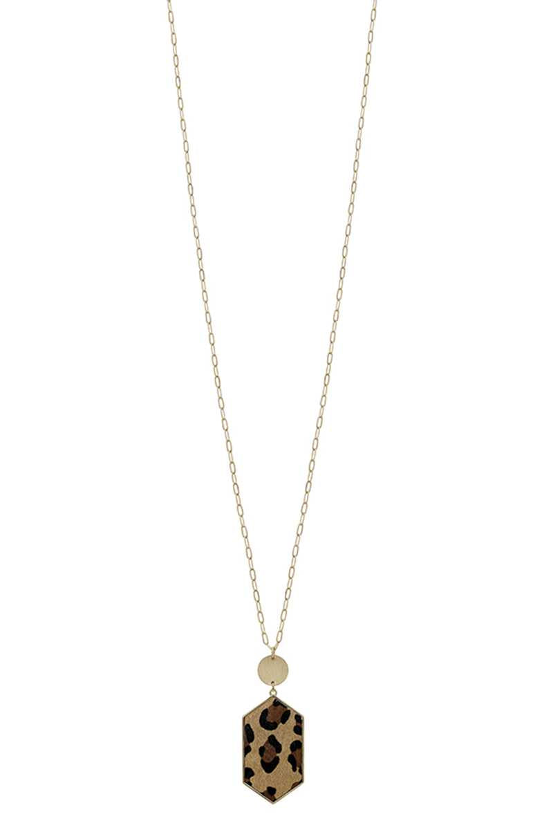 Leopard Pendant Long Necklace