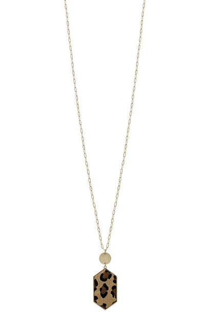 Leopard Pendant Long Necklace