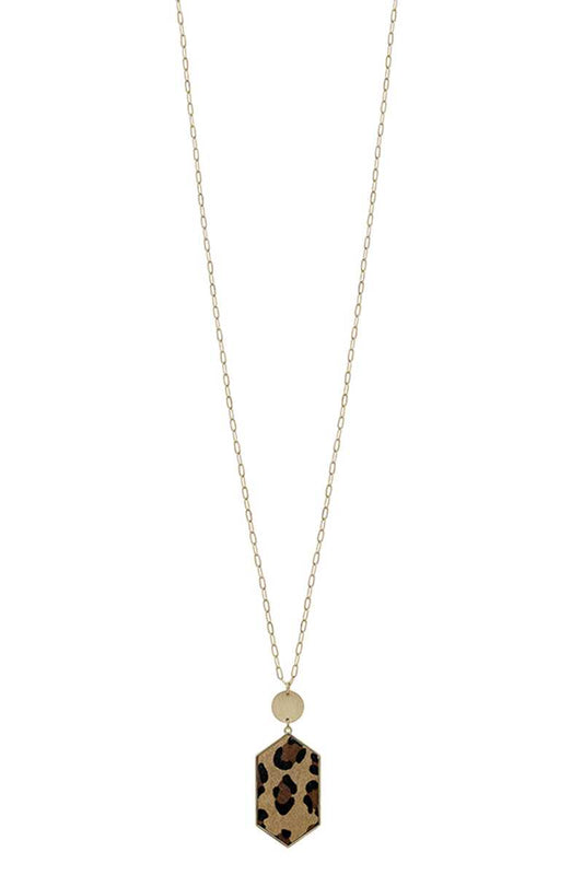 Leopard Pendant Long Necklace