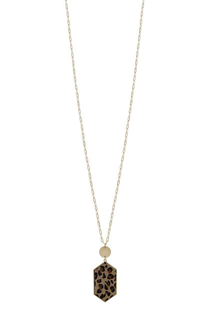 Leopard Pendant Long Necklace