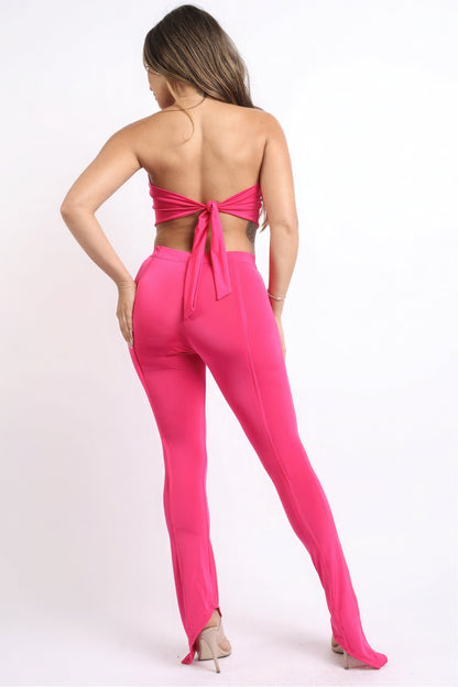 Hot Pink Handkerchief Tube Top Set