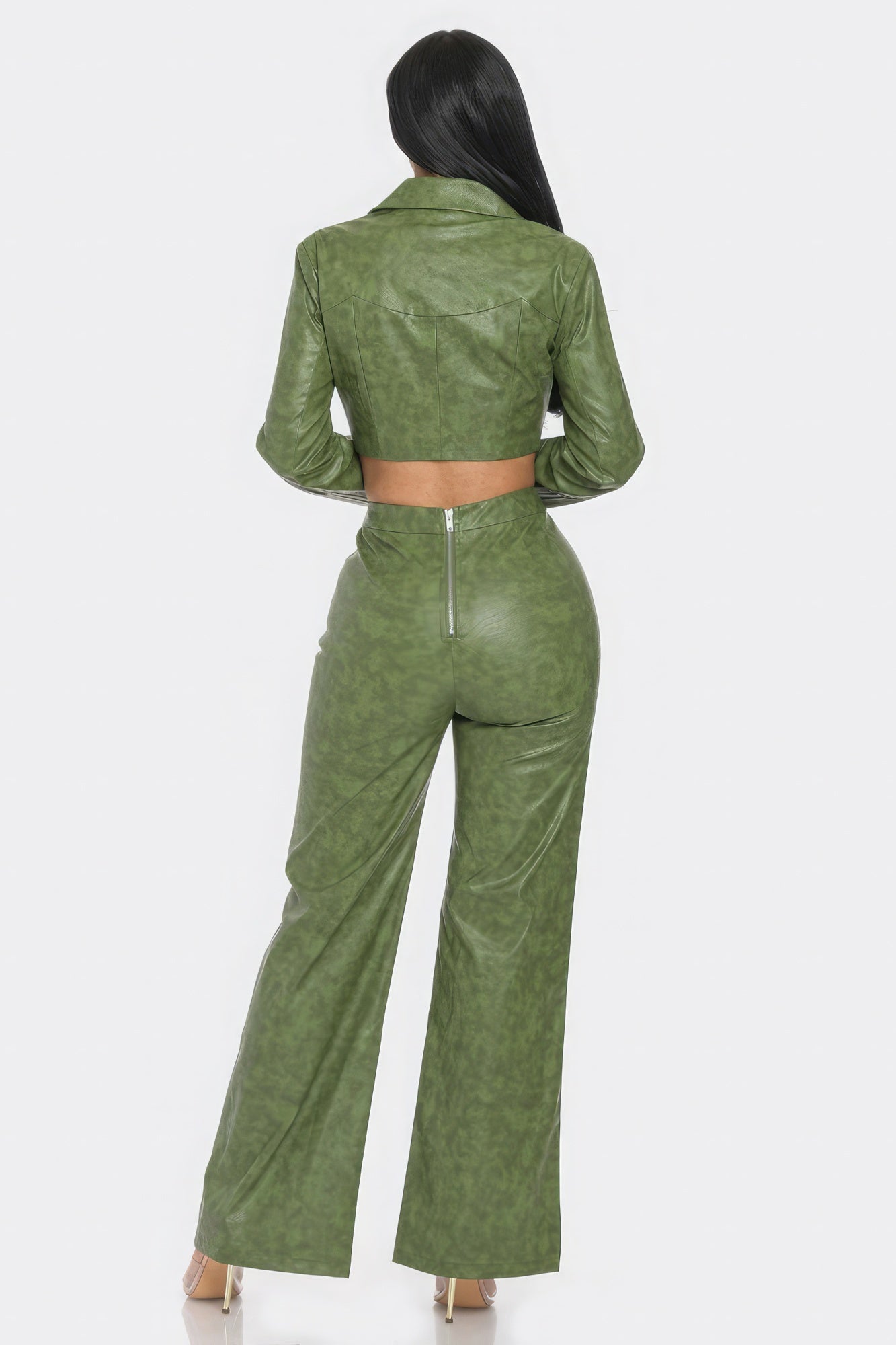 Faux Leather Rhinestone Detail Set